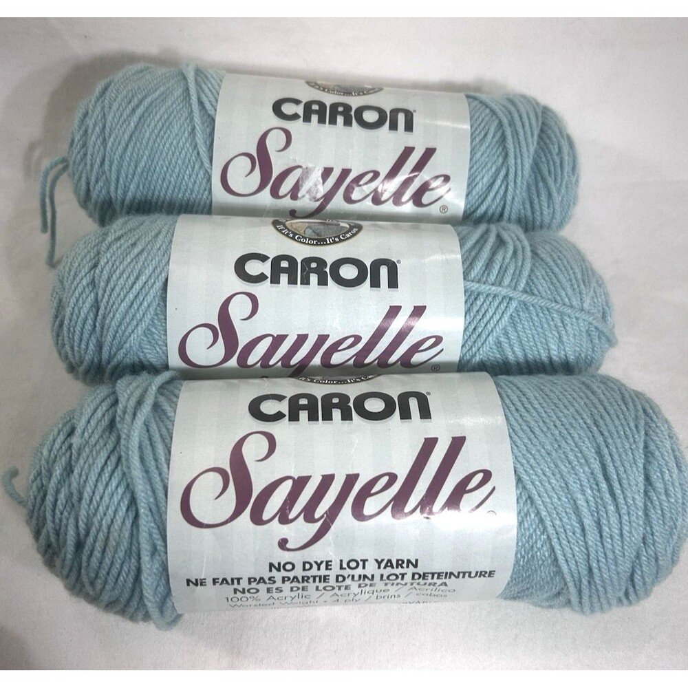 Caron Sayelle Baby Yarn Light Fir Green 3 Skeins 100% Acrylic 4 Ply 3.5 oz